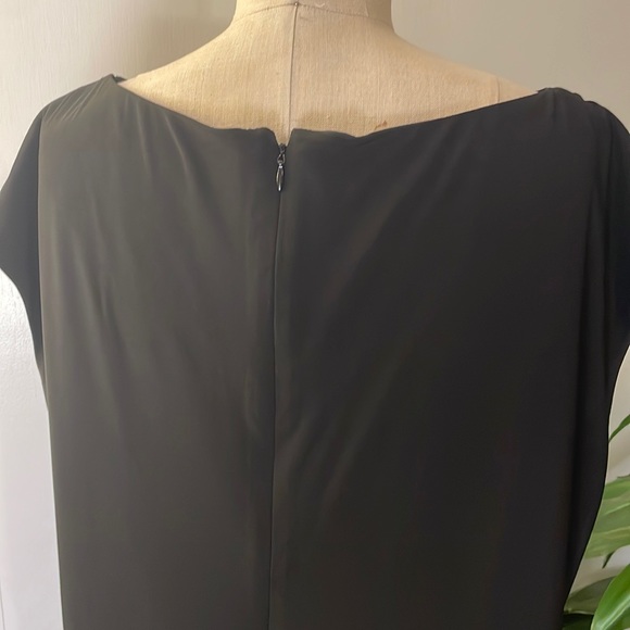 Jones New York cap sleeve black gathered midi dress - Picture 5 of 6